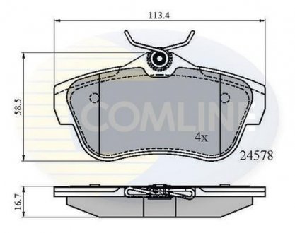 Комплект тормозных колодок, дисковый тормоз COMLINE CBP01622 (фото 1)