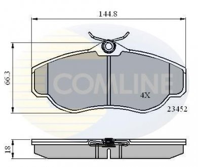 Комплект гальмівних колодок, дискове гальмо COMLINE CBP0162 (фото 1)