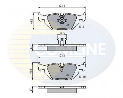 Комплект тормозных колодок, дисковый тормоз COMLINE CBP0166