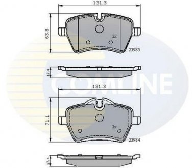 Комплект гальмівних колодок, дискове гальмо COMLINE CBP01673 (фото 1)
