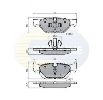 Комплект тормозных колодок, дисковый тормоз COMLINE CBP01708 (фото 1)