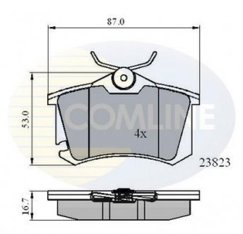 Комплект тормозных колодок, дисковый тормоз COMLINE CBP01761 (фото 1)