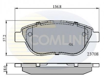 Комплект тормозных колодок, дисковый тормоз COMLINE CBP01783 (фото 1)