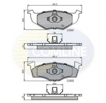 Комплект гальмівних колодок, дискове гальмо COMLINE CBP0180 (фото 1)