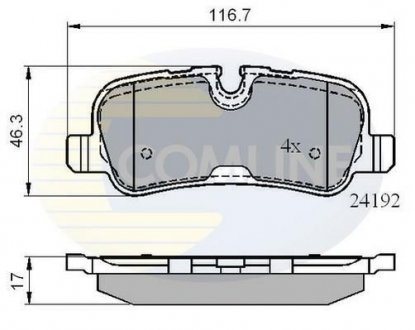 Комплект тормозных колодок, дисковый тормоз COMLINE CBP02021 (фото 1)