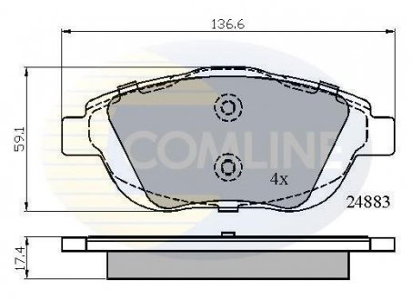 Комплект гальмівних колодок, дискове гальмо COMLINE CBP02027 (фото 1)