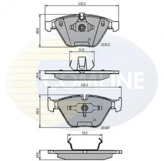 Комплект тормозных колодок, дисковый тормоз COMLINE CBP02033