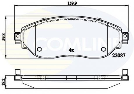 Комплект гальмівних колодок COMLINE CBP02285