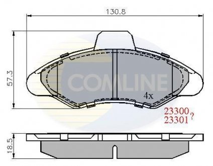 Комплект тормозных колодок, дисковый тормоз COMLINE CBP0393 (фото 1)
