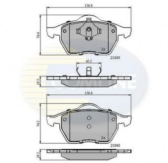 Комплект тормозных колодок, дисковый тормоз COMLINE CBP0715