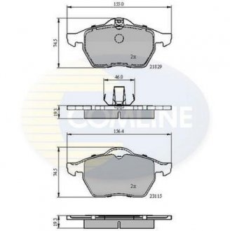 Комплект тормозных колодок, дисковый тормоз COMLINE CBP0749 (фото 1)