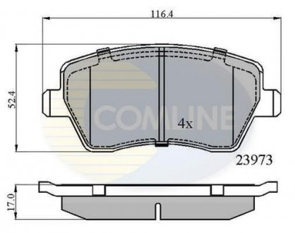 Комплект гальмівних колодок, дискове гальмо COMLINE CBP0984 (фото 1)