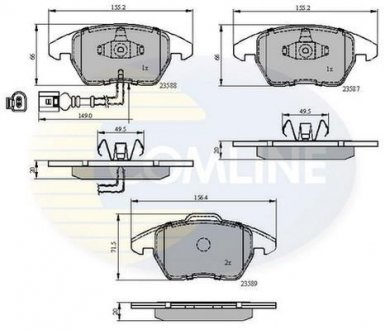 Комплект тормозных колодок, дисковый тормоз COMLINE CBP11224