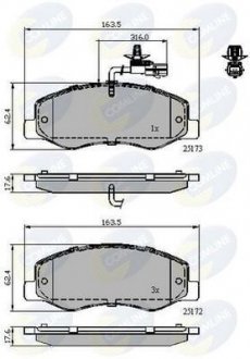 Комплект тормозных колодок, дисковый тормоз COMLINE CBP12108 (фото 1)