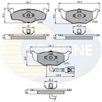 Комплект гальмівних колодок, дискове гальмо COMLINE CBP1707 (фото 1)