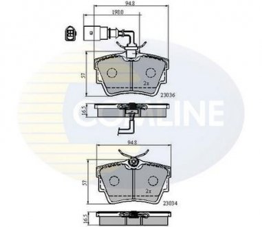 Комплект тормозных колодок, дисковый тормоз COMLINE CBP1874