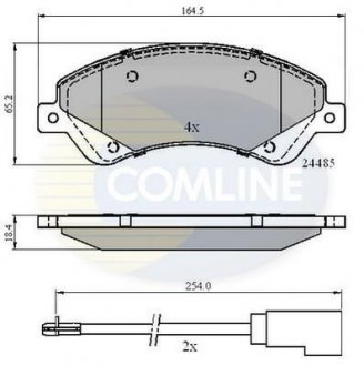 Комплект гальмівних колодок, дискове гальмо COMLINE CBP21511 (фото 1)