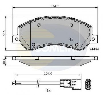 Комплект гальмівних колодок, дискове гальмо COMLINE CBP21512