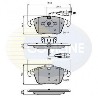 Комплект тормозных колодок, дисковый тормоз COMLINE CBP22002