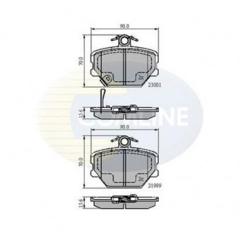 Комплект тормозных колодок, дисковый тормоз COMLINE CBP31019 (фото 1)