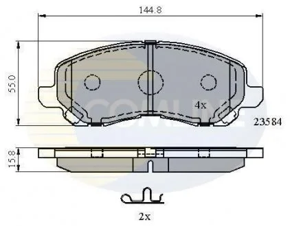 Комплект гальмівних колодок, дискове гальмо COMLINE CBP31256