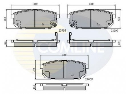 Комплект тормозных колодок, дисковый тормоз COMLINE CBP31288 (фото 1)