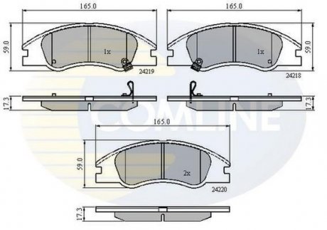 Комплект гальмівних колодок, дискове гальмо COMLINE CBP31321 (фото 1)