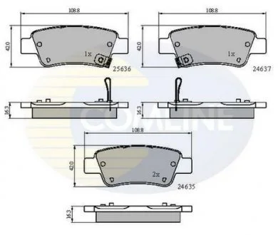 Комплект гальмівних колодок, дискове гальмо COMLINE CBP31674