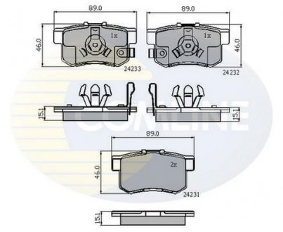 Комплект гальмівних колодок, дискове гальмо COMLINE CBP31736 (фото 1)