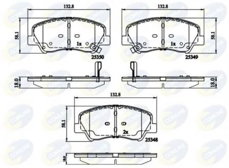 Комплект гальмівних колодок COMLINE CBP32040