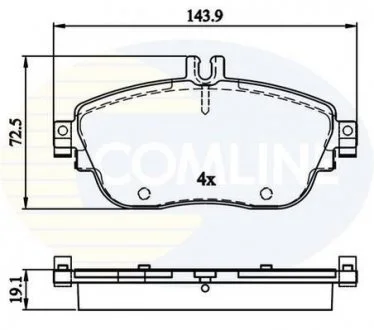 Комплект гальмівних колодок COMLINE CBP32208