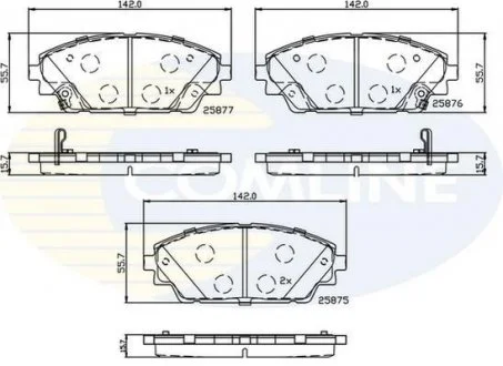 Комплект гальмівних колодок COMLINE CBP32242