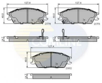 Комплект тормозных колодок, дисковый тормоз COMLINE CBP3253 (фото 1)
