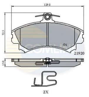 Комплект тормозных колодок, дисковый тормоз COMLINE CBP3462 (фото 1)