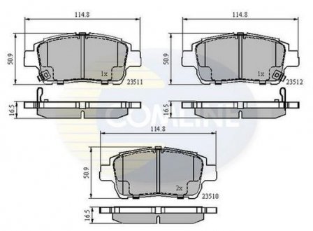 Комплект тормозных колодок, дисковый тормоз COMLINE CBP3901 (фото 1)