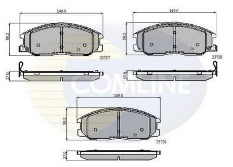 Комплект тормозных колодок, дисковый тормоз COMLINE CBP3902 (фото 1)