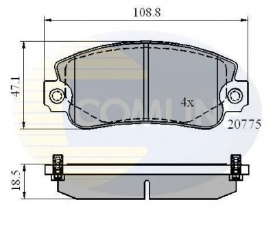 Комплект тормозных колодок, дисковый тормоз COMLINE CBP4129 (фото 1)