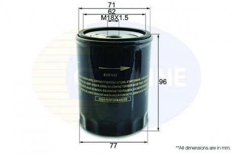Масляний фільтр COMLINE EOF035 (фото 1)