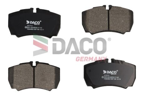 Комплект гальмівних накладок, дискове гальмо DACO 321012