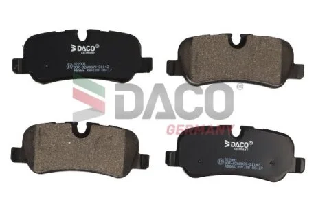 Комплект гальмівних накладок, дискове гальмо DACO 322001
