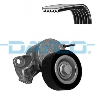 Комплект поликлинових ременів (з роликами) AUDI A1, SEAT IBIZA IV, IBIZA IV SC, IBIZA IV ST, TOLEDO IV, SKODA FABIA III, FABIA IV, RAPID, VW POLO V 1.0/1.4D 02.14- DAYCO KPV915
