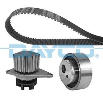 Комплект ГРМ (ремінь + ролик + водяний насос) CITROEN AX, BERLINGO, BERLINGO/MINIVAN, BX, C15, C15/MINIVAN, SAXO, ZX PEUGEOT 106 I, 106 I/HATCHBACK, 106 II, 106 II/HATCHBACK 1.0/1.1/1.3 10.84-05.08 DAYCO KTBWP1010 (фото 1)