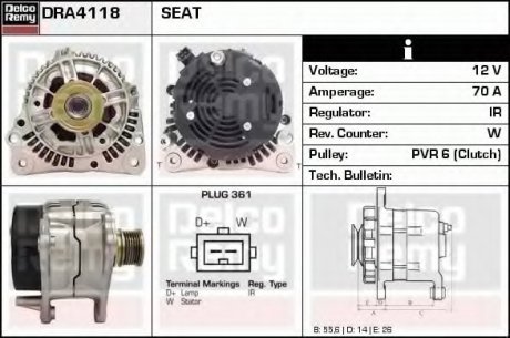 Генератор DELCO REMY DRA4118