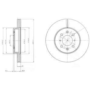 Диск тормозной HONDA/LOTUS/ROVER malowana Civic, Civic CRX, CRX Delphi BG2759C (фото 1)