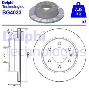 DB Диск торм. задн.Sprinter 06- (298*16) Delphi BG4033 (фото 1)