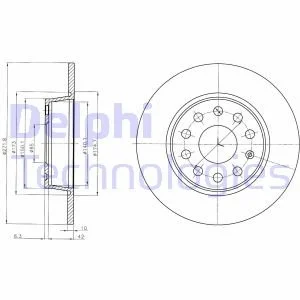 VW Диск тормозной задн.Audi A3 08-Golf VI 08-, Caddy IIISkodaSeat Delphi BG4324C