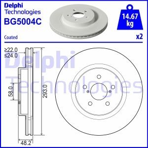 Комплект тормозных дисков (2 шт) передний Delphi BG5004C