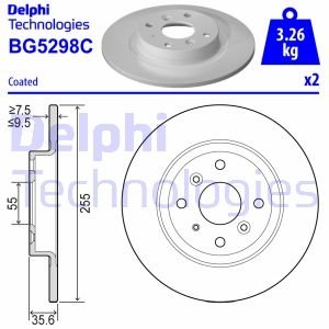 Диск тормознойTYL Delphi BG5298C (фото 1)