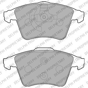 Тормозные колодки, дисковый тормоз (набор) Delphi LP2225 (фото 1)