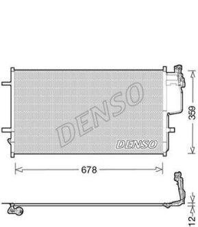 Конденсатор кондиціонера (з осушувачем) MAZDA 3 1.6-2.3 12.08-09.14 DENSO DCN44010 (фото 1)